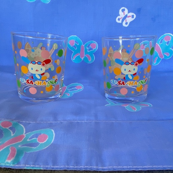 Rare Sanrio U SA HA NA Set Two Drinking Glasses - Picture 4 of 7